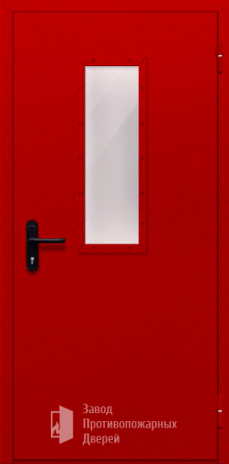 Фото двери «Однопольная со стеклом (красная)» в Черноголовке