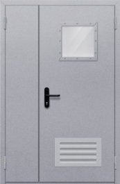 Фото двери «Полуторная со стеклопакетом и решеткой» в Черноголовке
