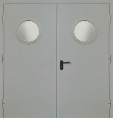 Фото двери «Двупольная с круглым стеклом EI-30» в Черноголовке
