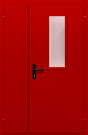 Фото двери «Полуторная со стеклом (красная)» в Черноголовке
