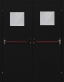 Фото двери «Двупольная со стеклом и антипаникой №54» в Черноголовке