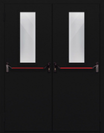 Фото двери «Двупольная со стеклом и антипаникой №64» в Черноголовке