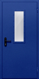 Фото двери «Однопольная со стеклом (синяя)» в Черноголовке
