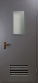 Фото двери «Техническая дверь №5 со стеклом и решеткой» в Черноголовке