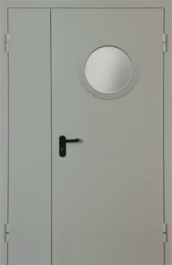 Фото двери «Полуторная с круглым стеклом EI-30» в Черноголовке
